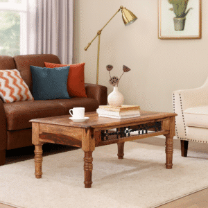 Thames Iron Jali Coffee Table Stone