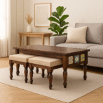 Tile Coffee Table with 2 Stool