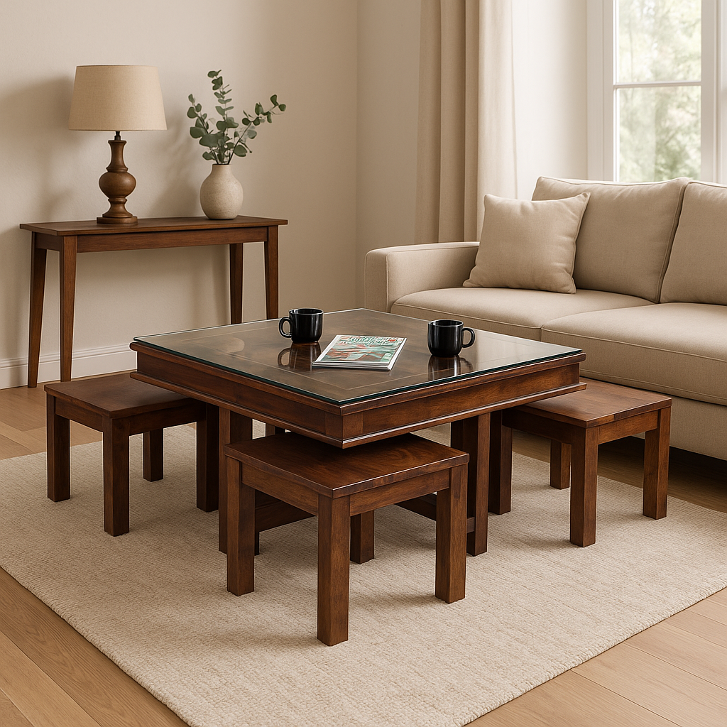 Tile Carving Set of 5 Coffee Table