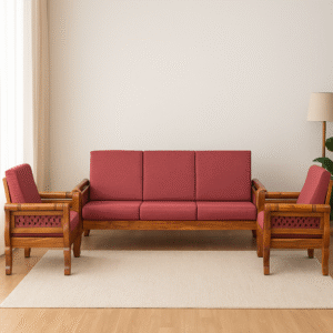 Aarsun Wooden Sofa 3+1+1 Seater