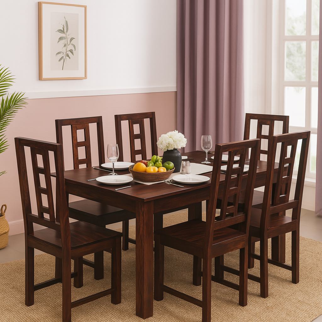 Stirling Table Jersey Chair Dining set 6 Seater