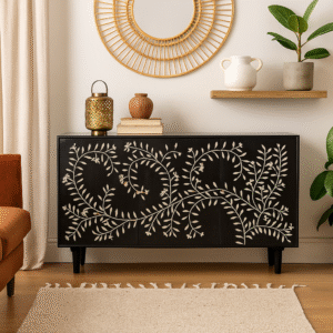 Lily Flower Mother of Pearl SideBoard