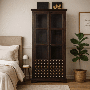 Bakra Glass Wooden Almirah