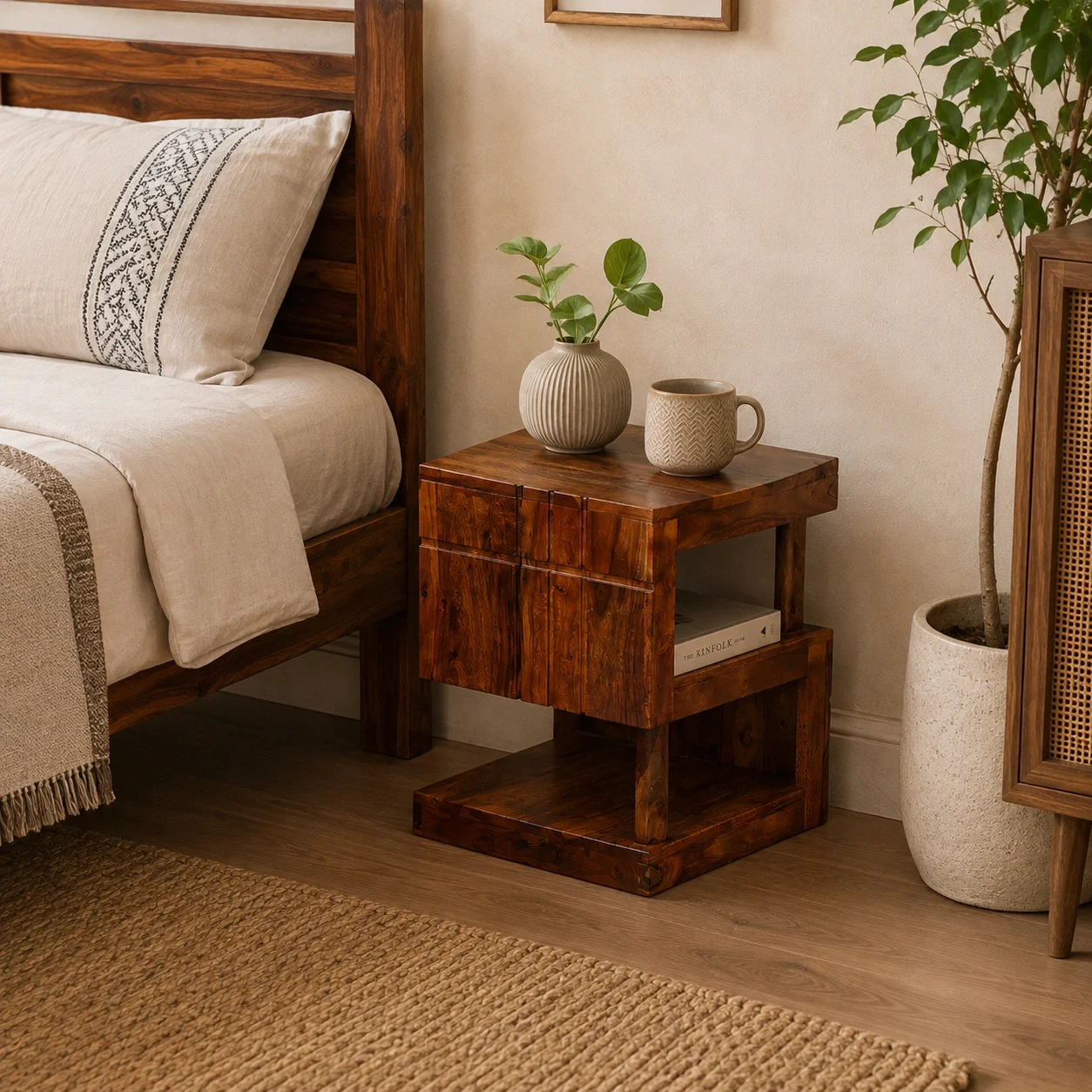 Tick Striped Bedside